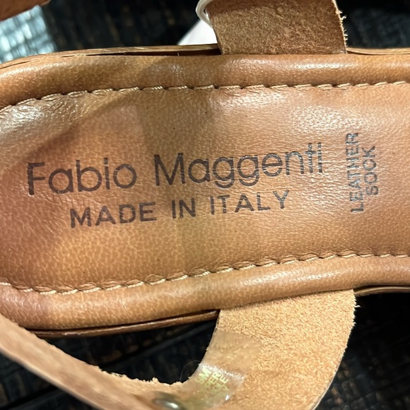 NWT Fabio Maggenti floral leather wedge shoe size 9 - Picture 3 of 11